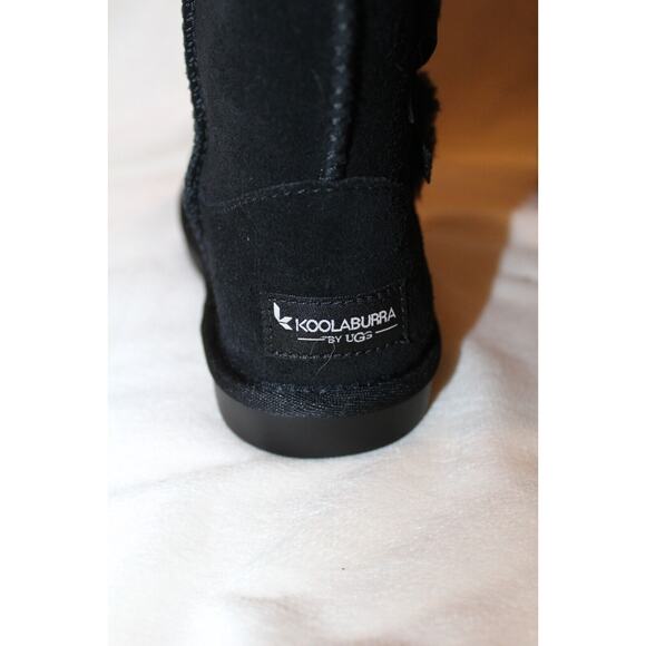 NIB Koolaburra Ugg Victoria Tall Bow Girls Suede‎ Shearling Boots Black - Picture 5 of 6